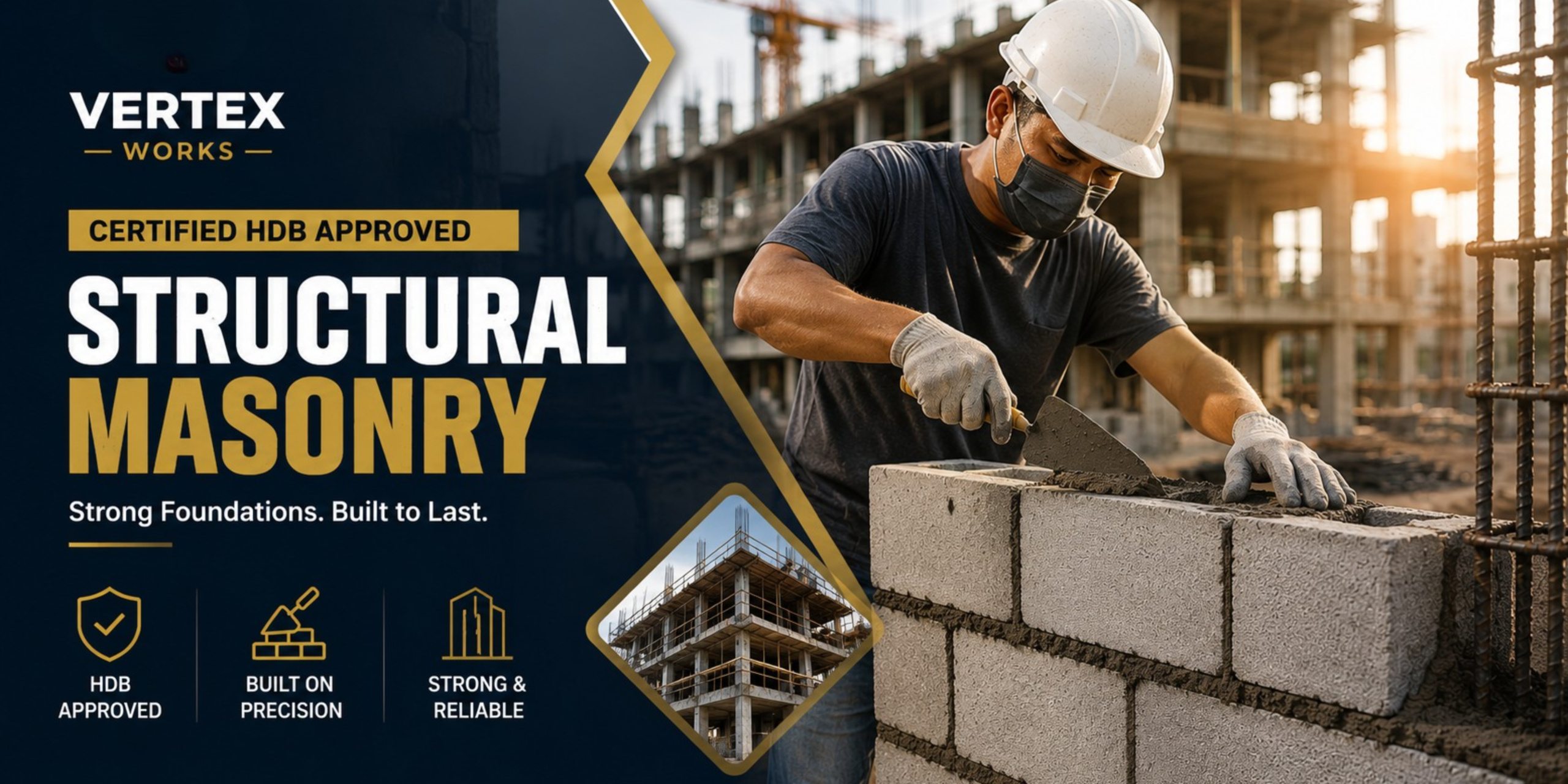 Certified HDB approved structural masonry contractor providing professional brick wall construction in Singapore