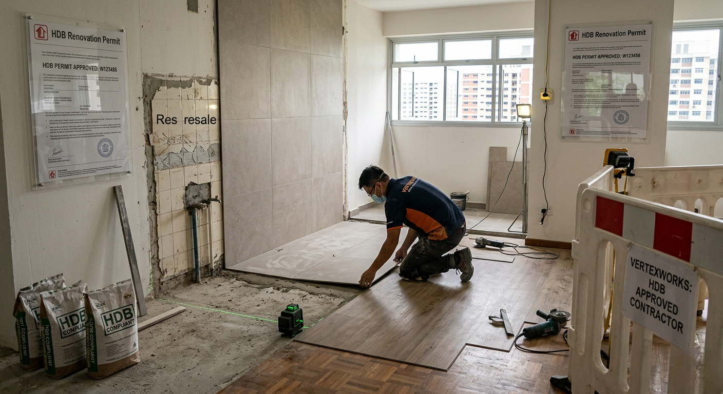 Flawless vinyl plank overlay and parquet flooring installation for Singapore apartments
