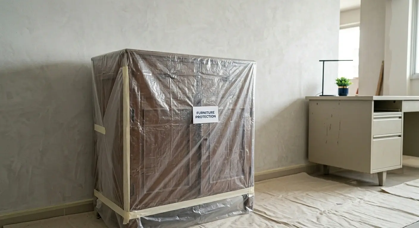 Advanced dust proof furniture protection and plastic masking before home painting Singapore